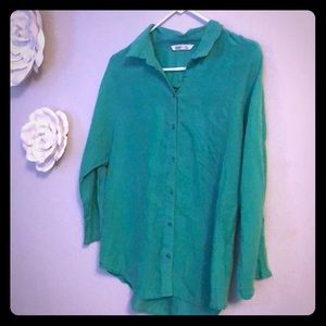 Green button up